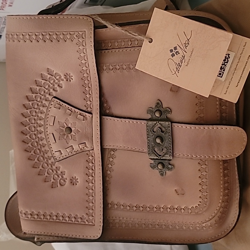 Patricia Nash Tooled Flap Tursi (Sand) Crossbody